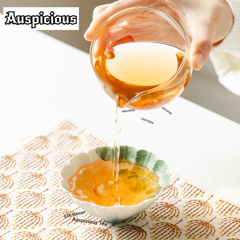 80ml Lotus Pond Blue Wave Teacup Japanese Tea Bowl Sample Tea Cup Tea-tasting Meditation Cup Chazhan Master Cups Drinkware Gift