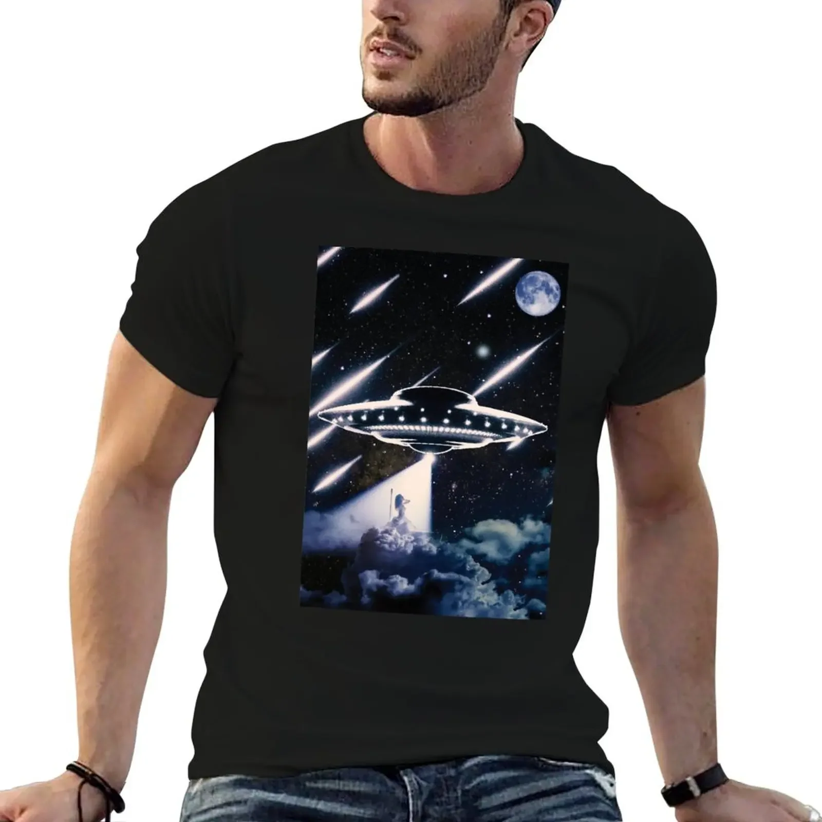 

UFO Down Bad Retro Alien TTPD T-Shirt sublime man clothes oversized t shirt slim fit t shirts for men