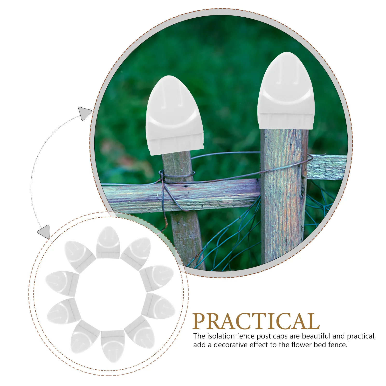 

10Pcs Plastic Railing Post Caps Weather Resistant Fence Topper for Flower Bed Railings Outdoor Decorative Covers