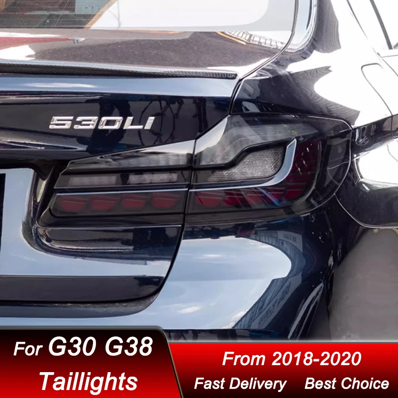 

Светодиодные задние фонари для BMW 5 серии G30 G38 18-20, стиль «драконья чешуя», полностью светодиодные, с динамическими указателями поворота, комплект задних фонарей.