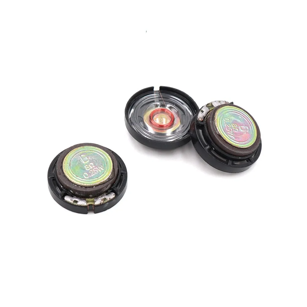 100PCS 21MM plastic external magnetic small speaker 8 ohms 0.25W speaker transparent film