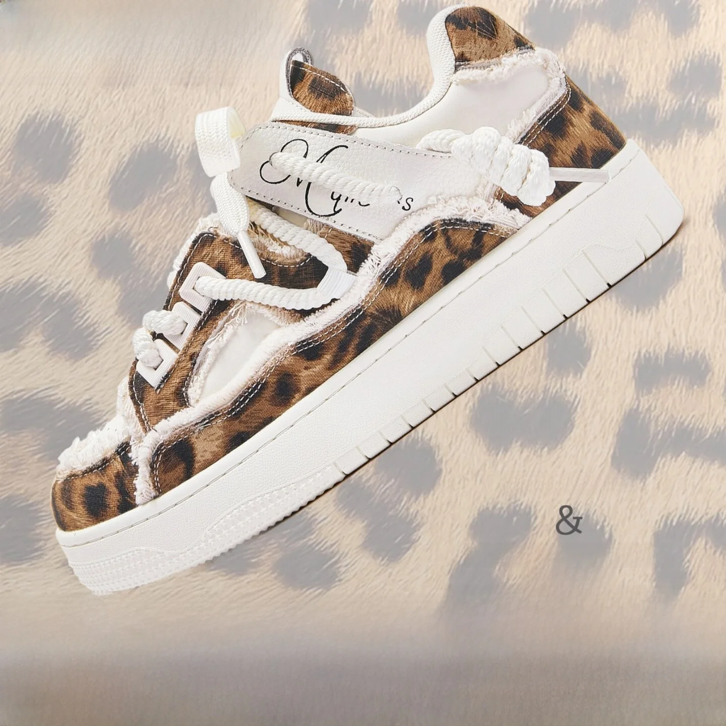 

MQMS2026 Summer Breakdown Aesthetic Leopard Print Bread Shoes Thick Bottom Heightening Men's Women's Casual Board Shoes