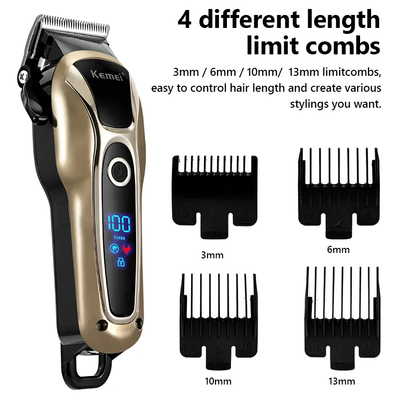 Professional Hair Trimmer LED Display Hair Clipper Dual Use Razor