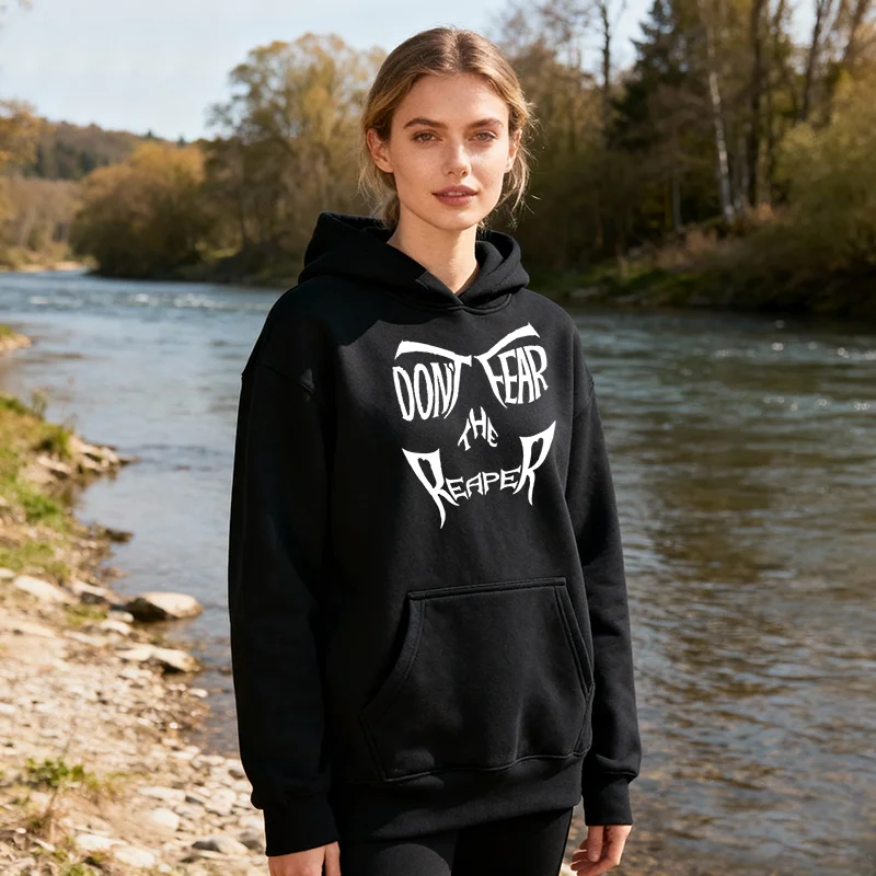 

Женские повседневные толстовки, модные топы с длинными рукавами, толстовка с принтом «Не бойся жнеца», пуловер с капюшоном