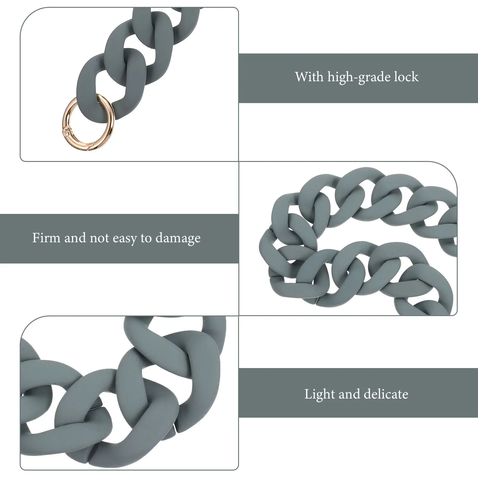 

Resin Bag Chain Durable Stylish Wear Resistant Replacement Handbag Chain DIY Single Shoulder Accessory Lightweight