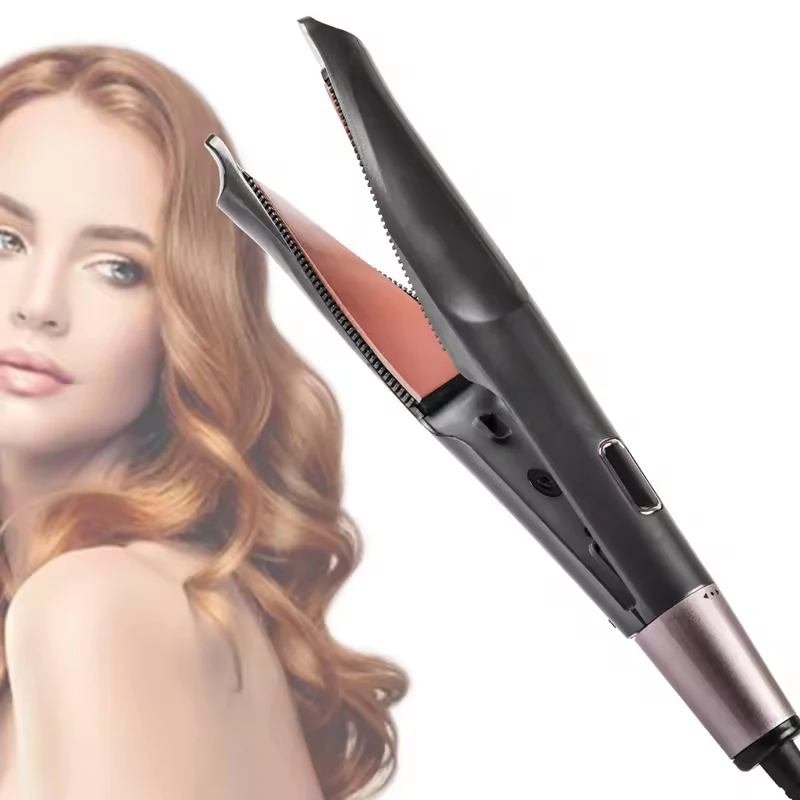 

2-in-1 Electric Hair Straightening & Curling Iron with LCD Ceramic Technology for Car & Household Use