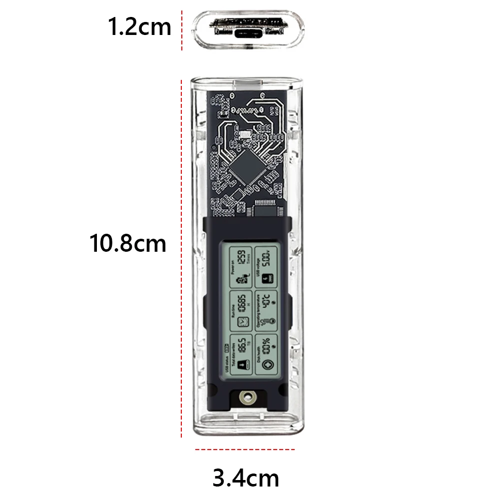 Caja de unidad de estado sólido de protocolo Dual M.2NVME/NGFF, caja de unidad con pantalla Digital multiusos, adaptador externo M.2 SL-TN10-P-AC