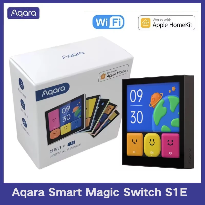 Aqara Smart Magic Switch S1E WIFI Touch Screen Control With Neutral Timer Calendar Statistics Scene Setting Remote For Homekit