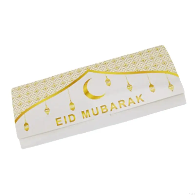 50pcs Ramadans Greeting Cards Handmade Eid Mubarak Money and Gifts Card Holders Religious Holiday Invitation Card Y5GB