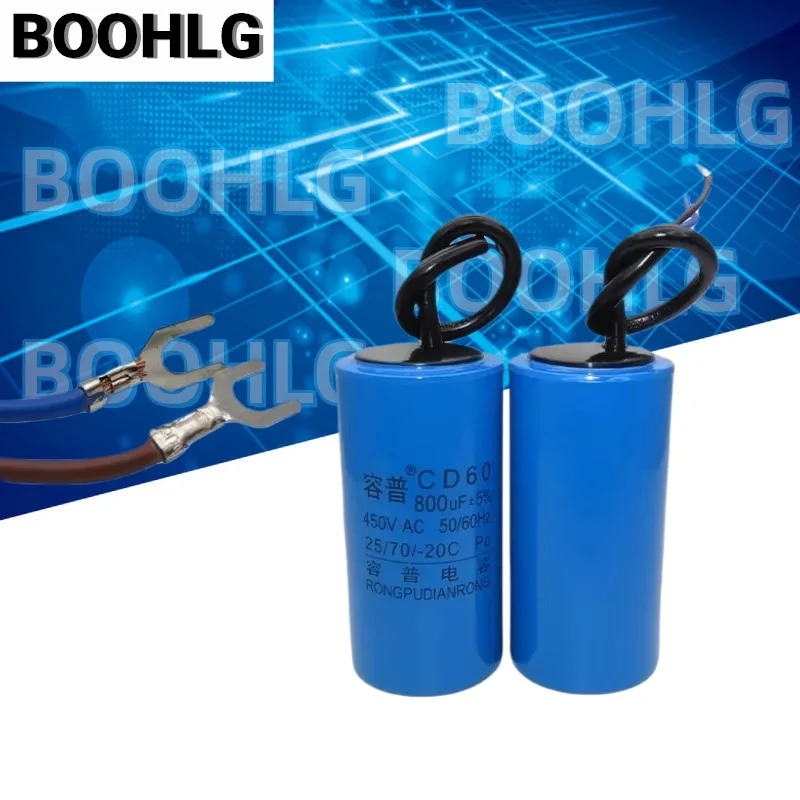 1 peça capacitor de partida cd60 450v 75uf 100uf 250uf 300uf 350uf 500uf capacitor de partida do motor
