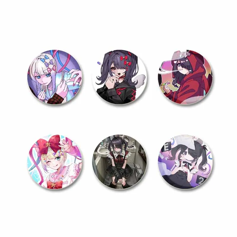 Game Needy Girl Overdose Soft Button Pin Cute Cartoon Character Brooch Round Badge for Backpack Hat Accessories Jewelry Gifts