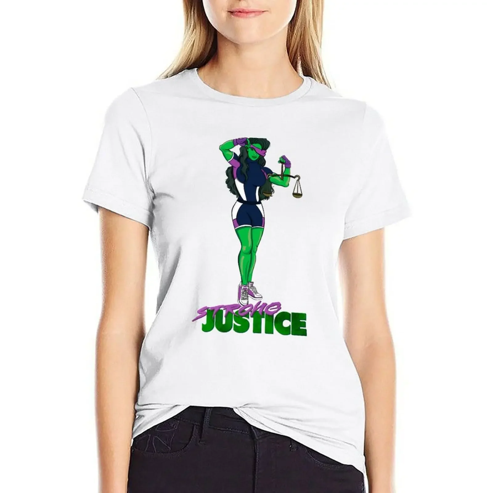 

Case of Strong Justice T-shirt cute tops lady clothes tight shirts for Women