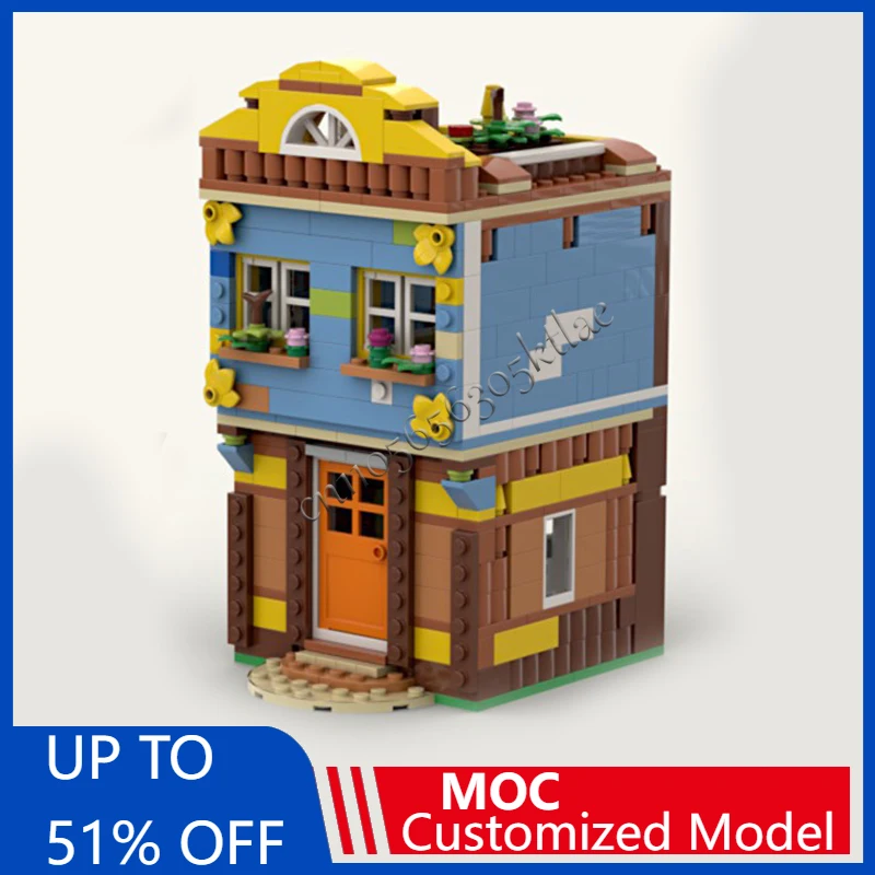 

606 шт. вид на улицу города MOC-41703 строительные кирпичи городской дом игрушки центр модульные технологии подарки праздник сборка детские игрушки