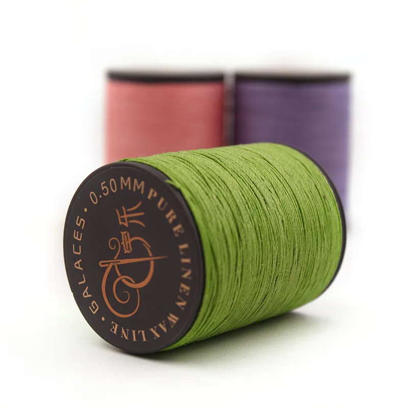 1Pcs Multicolor Craft Flax Waxed Linen Sewing Round Wax Cord String 0.45mm/0.5mm/0.55mm Dia