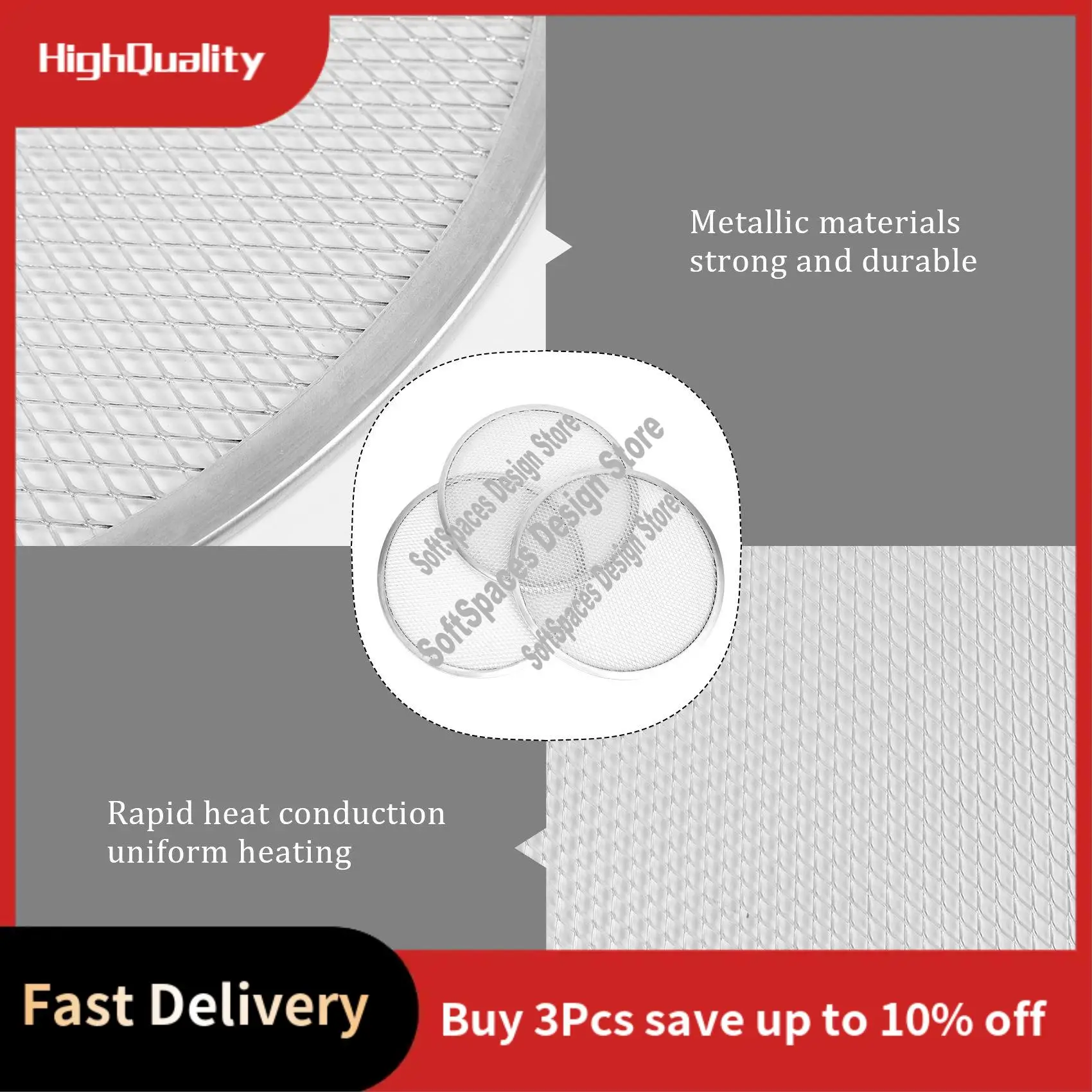 

A51M-12 Inch Aluminum Pizza Screen Pizza Pan With Holes Pizza Pan,Baking Tray For Round Pizza Crisper Tray Pizza Baking Tray