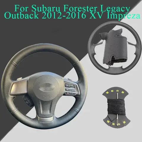 Coprivolante per auto personalizzato in pelle microfibra per Subaru Forester Legacy Outback 2012-2016 XV Impreza Accessori auto Nero