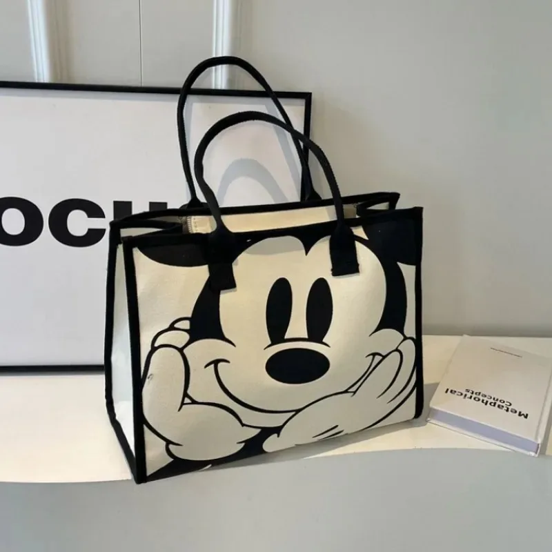 Bolso de Hombro de Gran Capacidad con Diseño de Mickey Mouse, Bolso de Mano de Moda para Mujer, Bolso Bandolera, Bolso de Compras Casual para Mujer