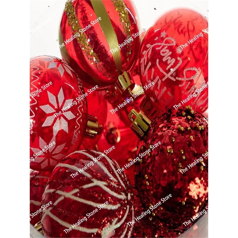 Christmas ball 6cm electroplating process hollow scraps Christmas tree pendant set