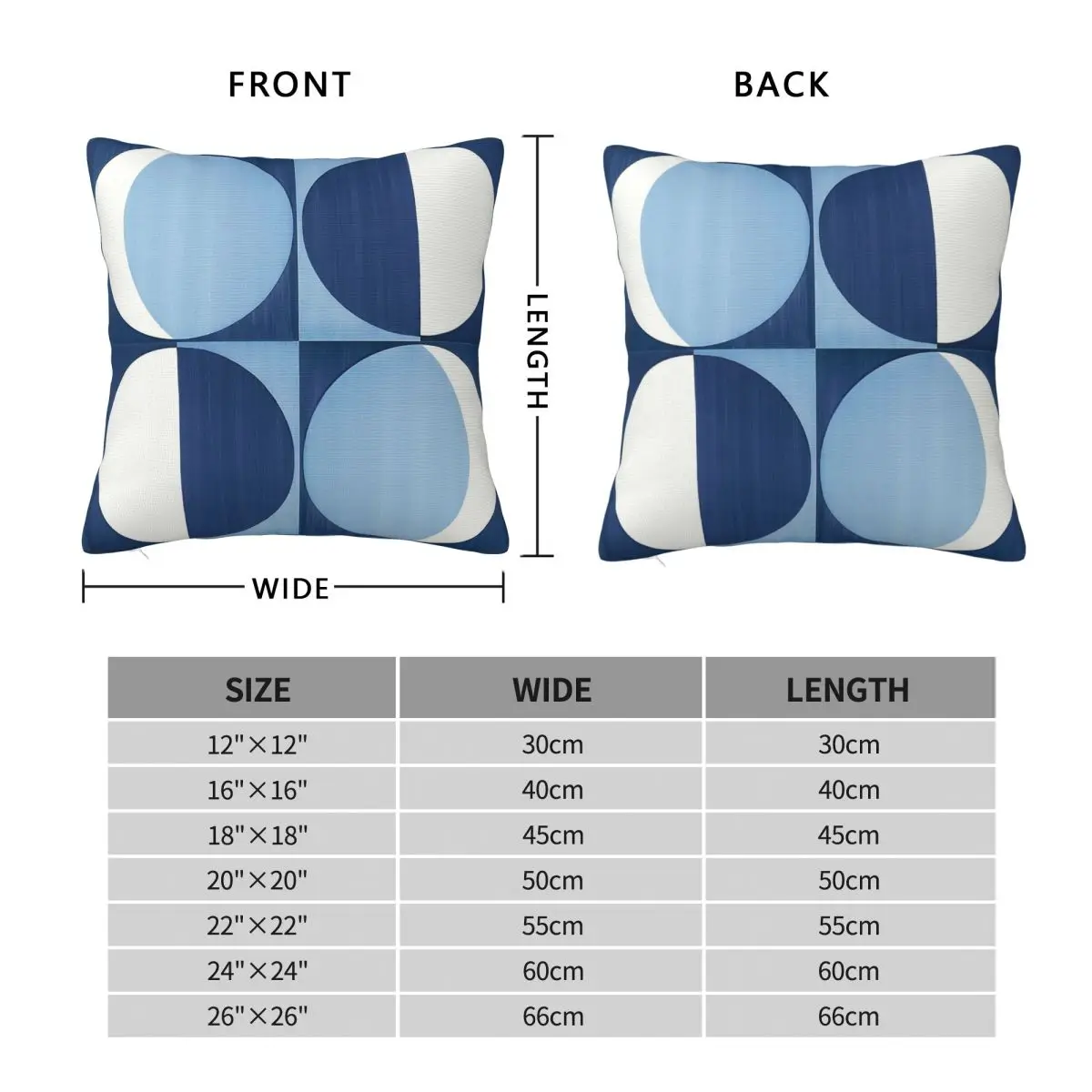 Blue Ponti Tiles Square Pillowcase Polyester Linen Velvet Printed Zip Decor Bed Wholesale