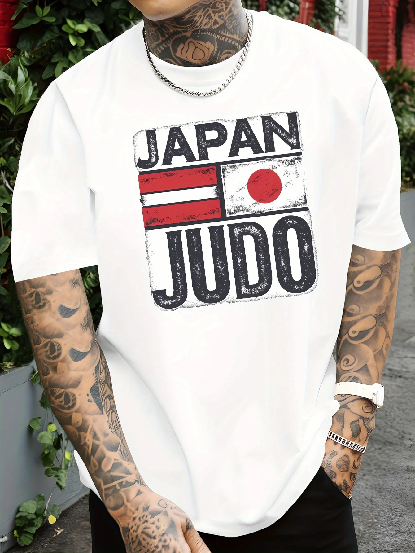 Men Crew Neck Short Sleeve Tee Japan Judo Vintage Flag Graphic Print Casual Lightweight T Shirt Sports Summer Daily Fashion Tops