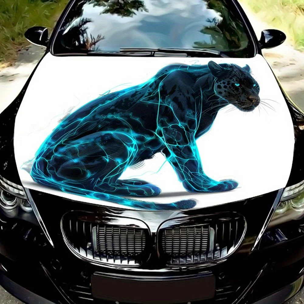

Dark Crystal Leopard Soul: Blue Light Surrounding Mysterious Power Graphics Car Vinyl Wraps, Vinyl Car Hood Graphics, Cool Vinyl