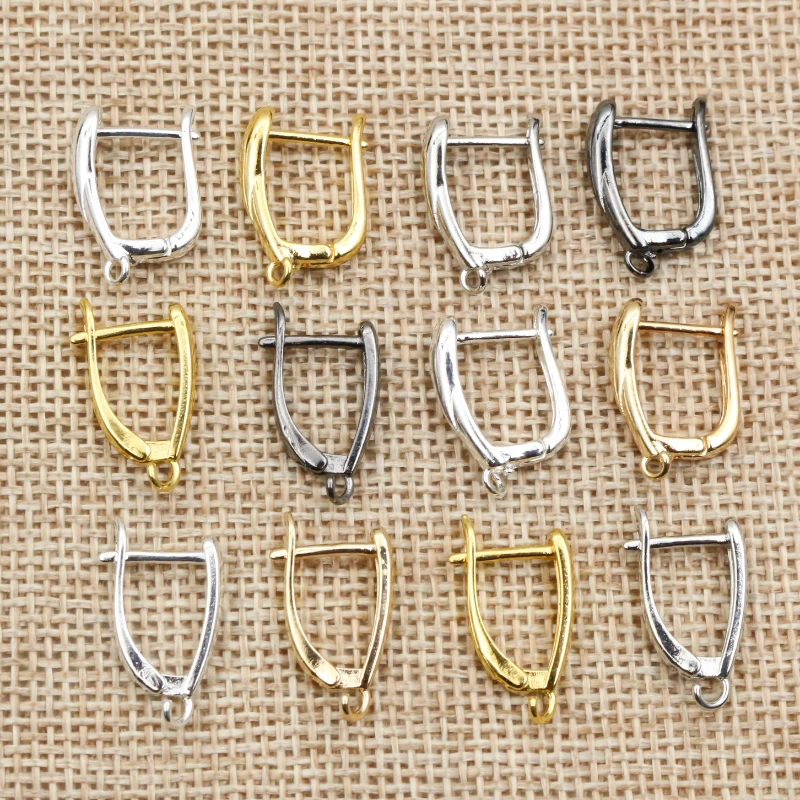 10pcs 2-Styles French Earring Hooks Lever Back Open Loop Setting for DIY Earring Clips Clasp Jewelry Making Accessories Findings