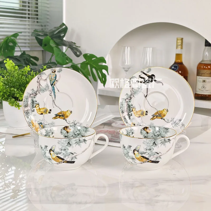 

Coffee Cup with Gold Spoon Home Banquet Afternoon Tea Ceramic Tea Cup Restaurant Style Elegant Dining Set