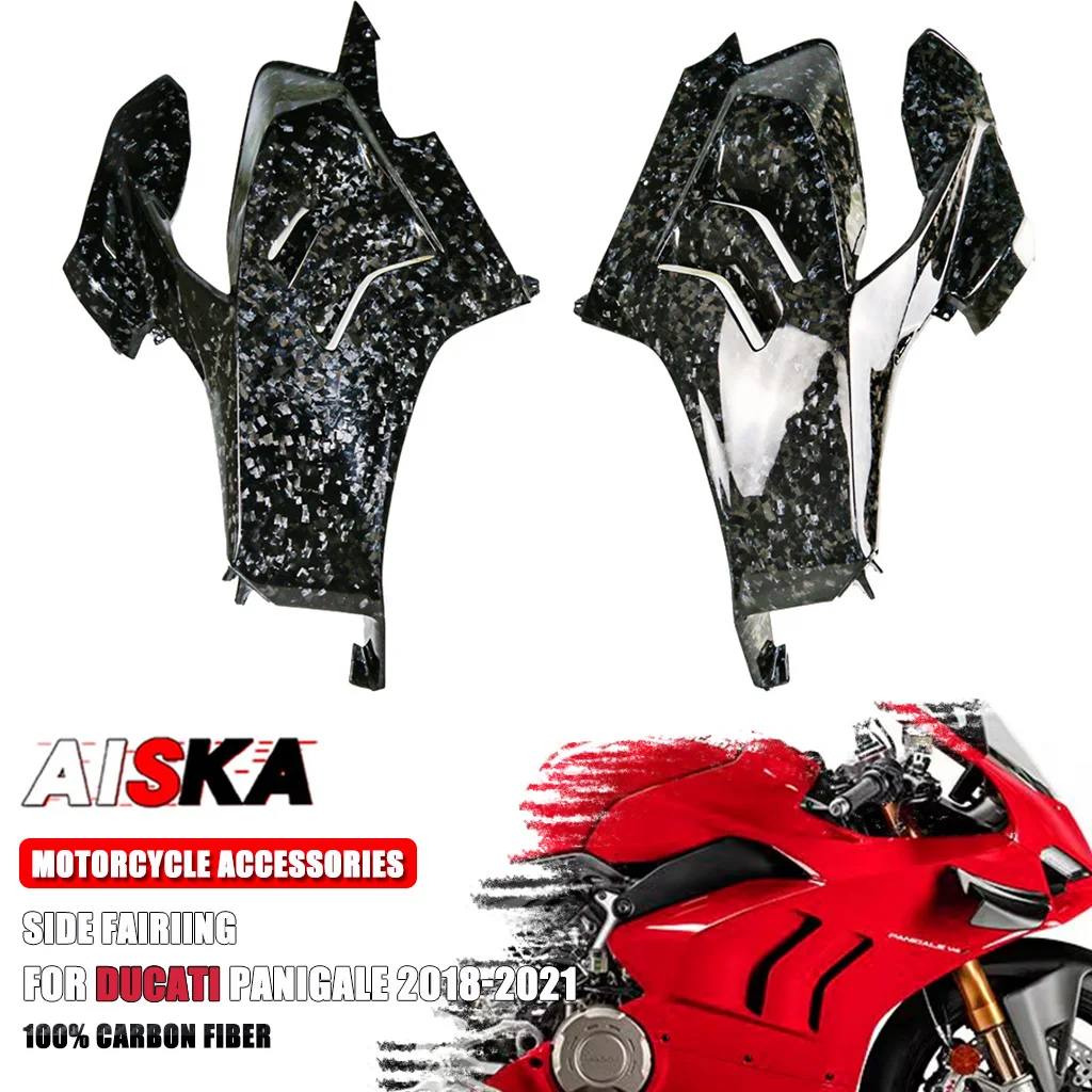 

Для Ducati Panigale V4 V4S V4R 2018 2019 2020 2021, боковые обтекатели из 100% углеродного волокна, средние обтекатели, детали обтекателей мотоцикла