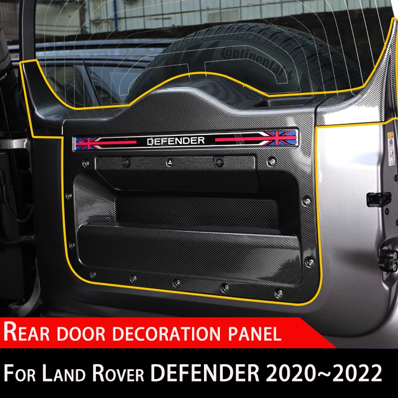 

Rear Door Decoration Panel For Land Rover Defender Trunk Door Sticker Protection 2020~2023 Defender Interior Moulding Accessorie