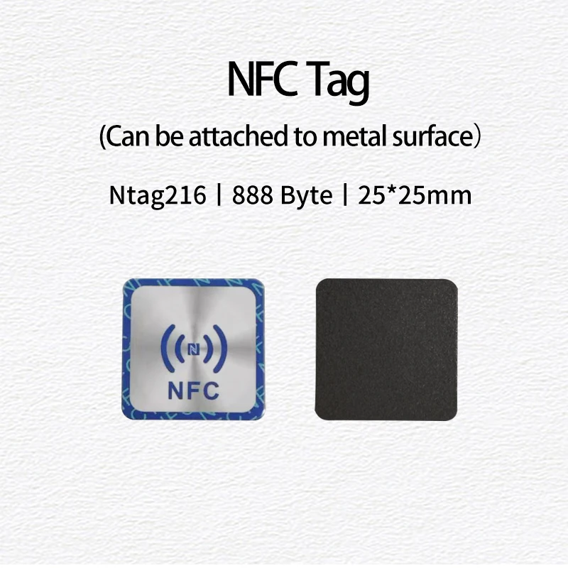 10pcs Anti-metal NFC Sticker 888 Byte Ntag216 Label 13.56MHz Programable Blank NFC Tag Universal Protocol ISO14443A