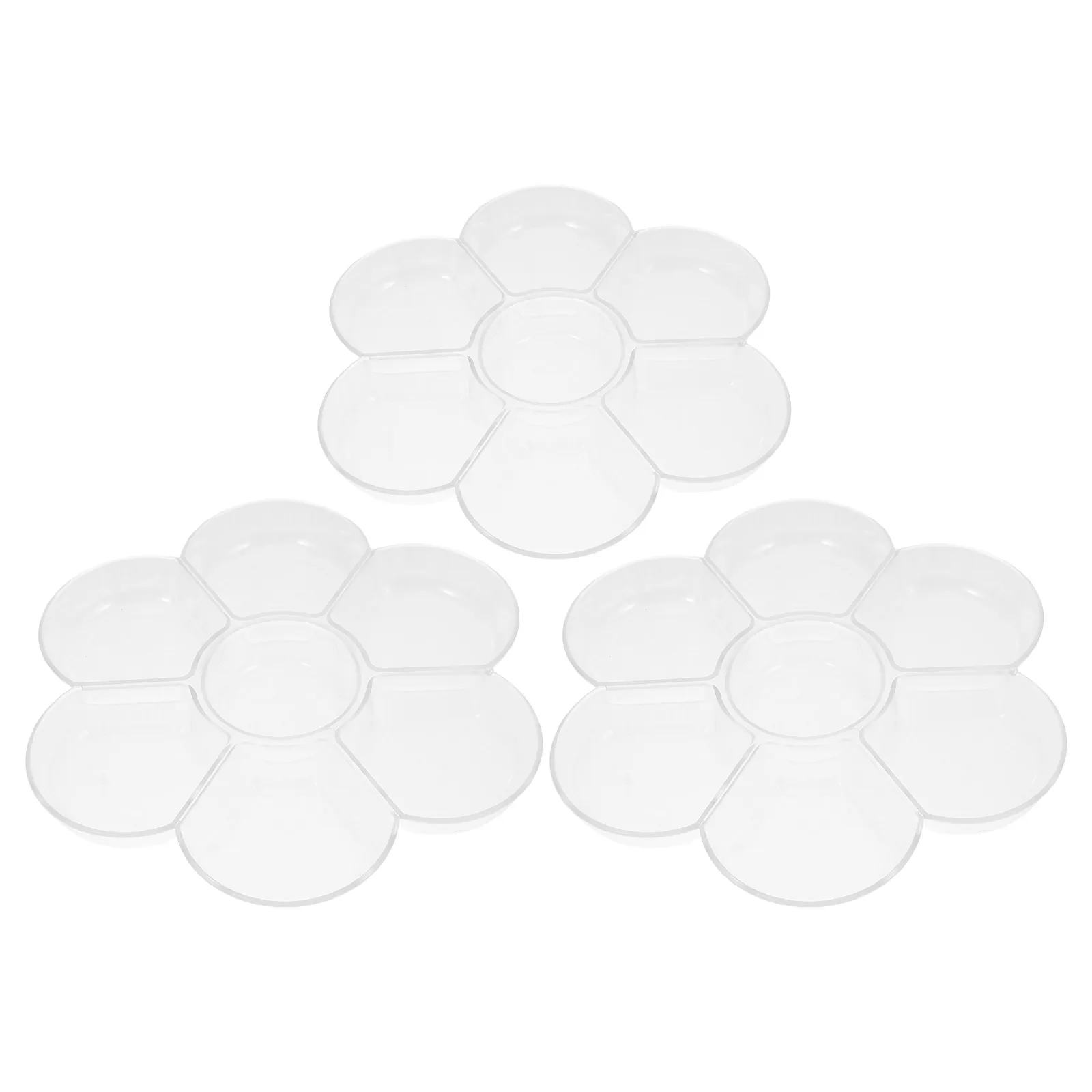 

3 Pcs Transparent Palette Empty Watercolor Oil Painting Plate Drawing Pallet Art Student Mixing Pigment