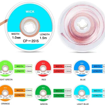 Taśma do rozlutowywania siatki oplotowej miedź spawanie środek do usuwania lutu 1 ~ 4mm drut knot lutowniczy cyna ołów przewód topnik BGA narzędzie do naprawy