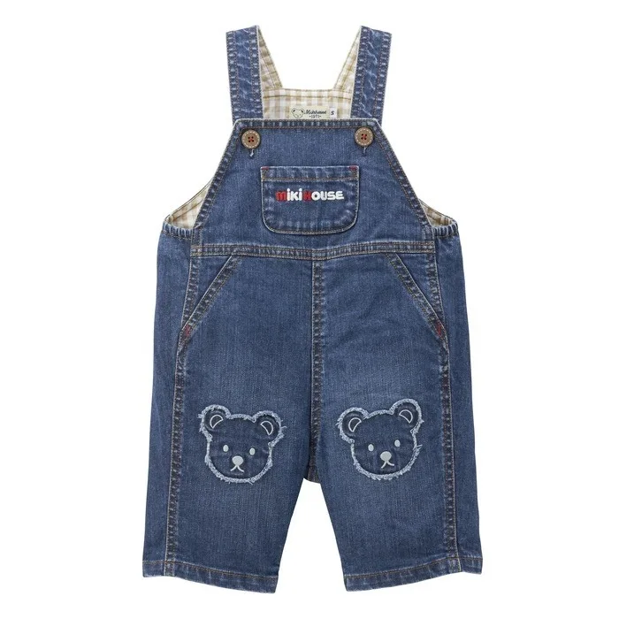 Japanese  Boys Denim Overalls Kids Pants  Boy Jeans Cartoon Bear Casual Pant Korean Autumn Baby Girl Clothes Girls Dress