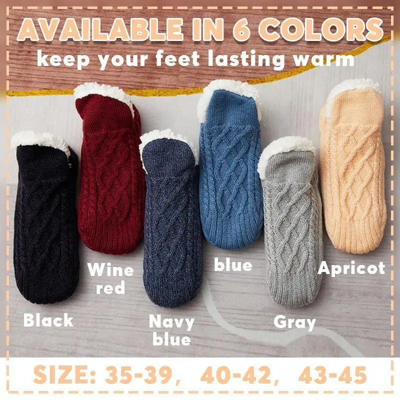 

Plus Velvet Thickening Socks Shoes Thermal Socks Winter warm Home Soft Male Cotton Thickened Plus Velvet Sleeping Anti Skid Grip