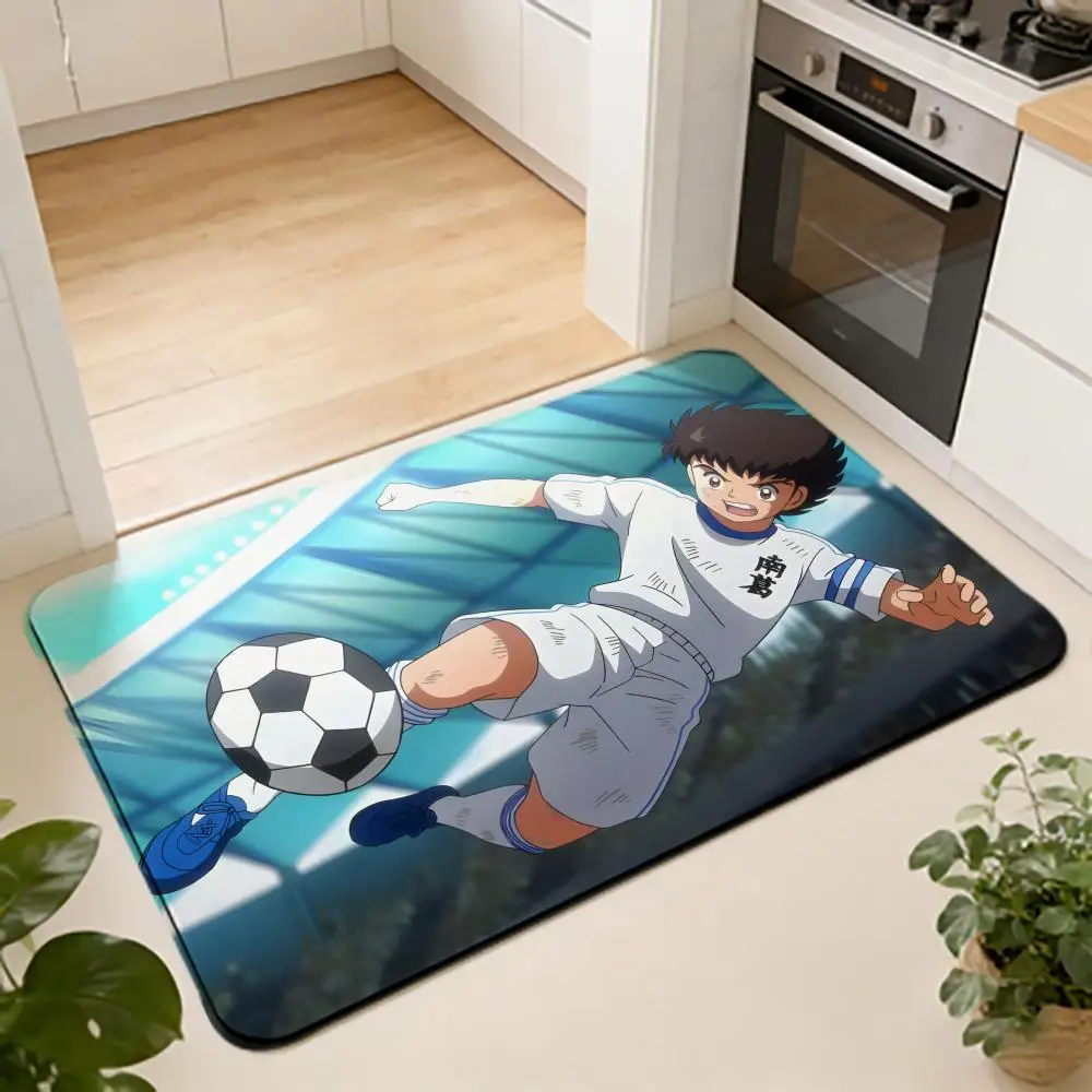 ANIME C-Captain Tsubasa Floor Mat Absorbent Floor Mat Non-Slip Entrance Rug for Bathrooms Restrooms and Toilets