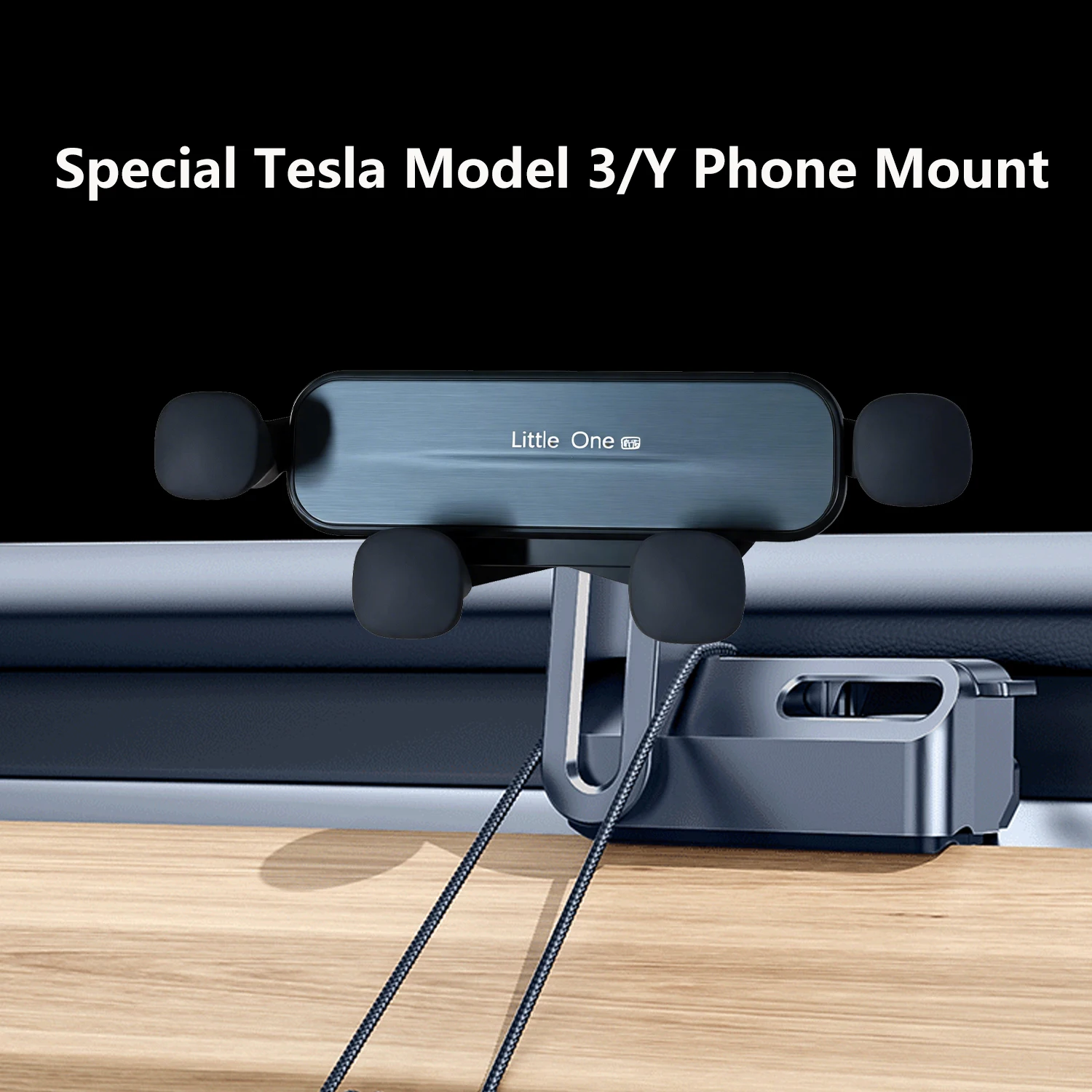 TEEQ – support de téléphone pour voiture, pour Tesla 2018-2023 modèle 3, 2019-2024 modèle Y, support de téléphone intelligent, accessoires simples et faciles à utiliser
