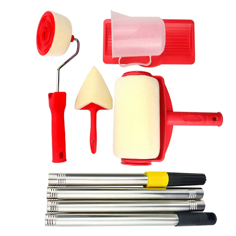 Multifuncional Paint Roller Brush Tools, Extensão Rod, Pintura de Parede, Rollers Runner, Decoração Home, 1.1m, 6Pcs