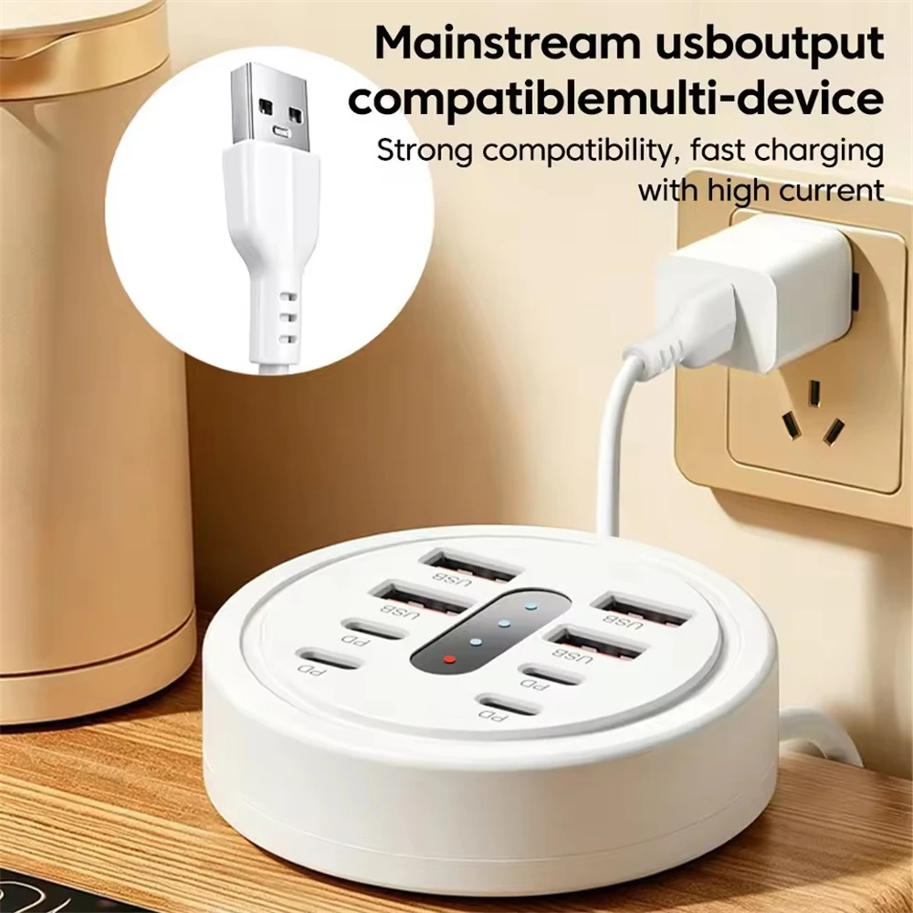 66W 66W Multi Port USB Charging Station 4 QC Fast Charge USB-A 4 Type-C Ports Desktop Charger Hub Dock for Phone Tablet Home Office - Aliexpress Deal