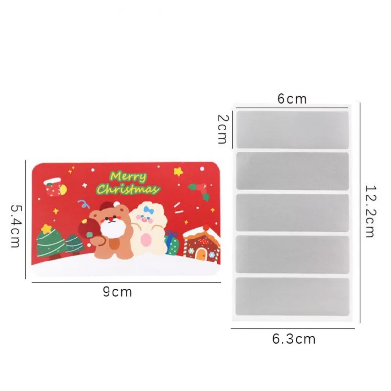 20 قطعة بطاقة هدايا لبطاقة خدش عيد الميلاد، بطاقة يانصيب مكتوبة بخط اليد لنشاط عيد الميلاد، بطاقة يانصيب محلية الصنع #6