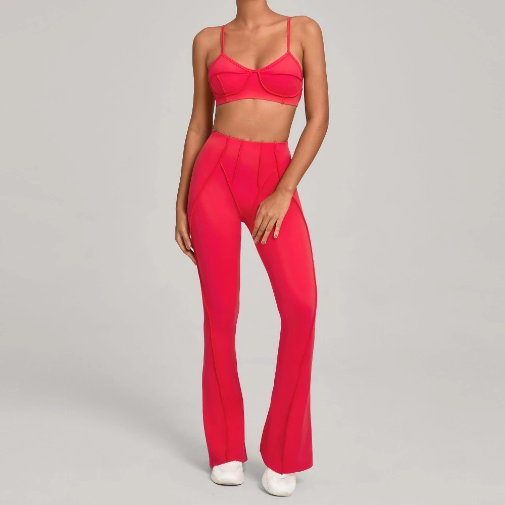 

Women's Yoga Sets Bra&Pants Brushed High Elasticity Soft Fabric Yoga Clothing Gym Workout Running Sports Fitness Two-Piece Set