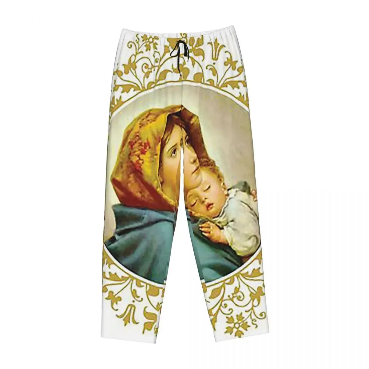

Женские пижамные брюки с карманами и изображением Девы Марии с Младенцем Иисусом