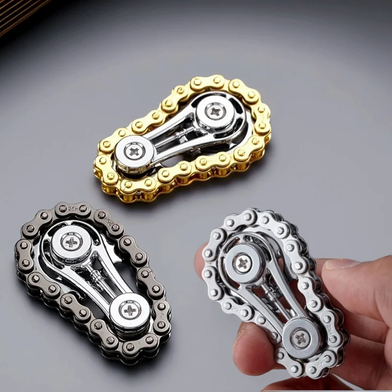 Neue EDC-Kettenräder Schwungrad Gyro - Antistress Angst Metall Fahrradketten Fingerspitzen-Spinner Zappelspielzeug für Erwachsene – Detail 1