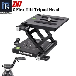 INNOREL ZH7 Z Flex Tilt Tripod Head Aluminum for DSLR Camcorder Smartphones Tripod Slider Rail Stabilizer with Adjustment Knob