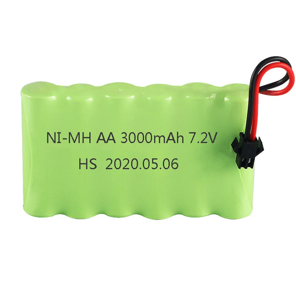 M model NIMH Battery 7.2V 3000mah Battery with Charger set For Rc Toy Cars Boats Guns Ni-MH AA 2800mah 7.2v Rechargeable Battery