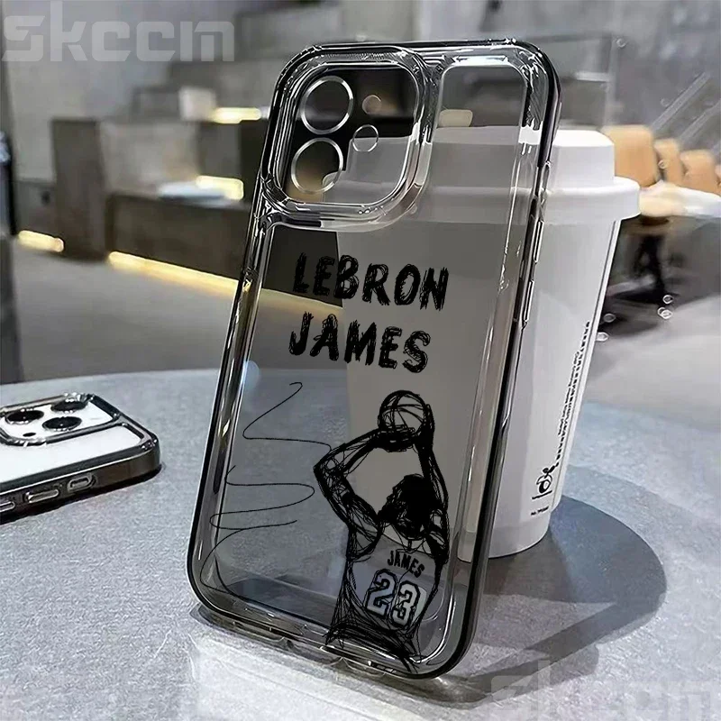 New basketball superstar Kobe Bryant sketch phone Case For iPhone 15 13 14 12 11 16 Pro Max  X XS XR 7 8 Plus Transparent Cover