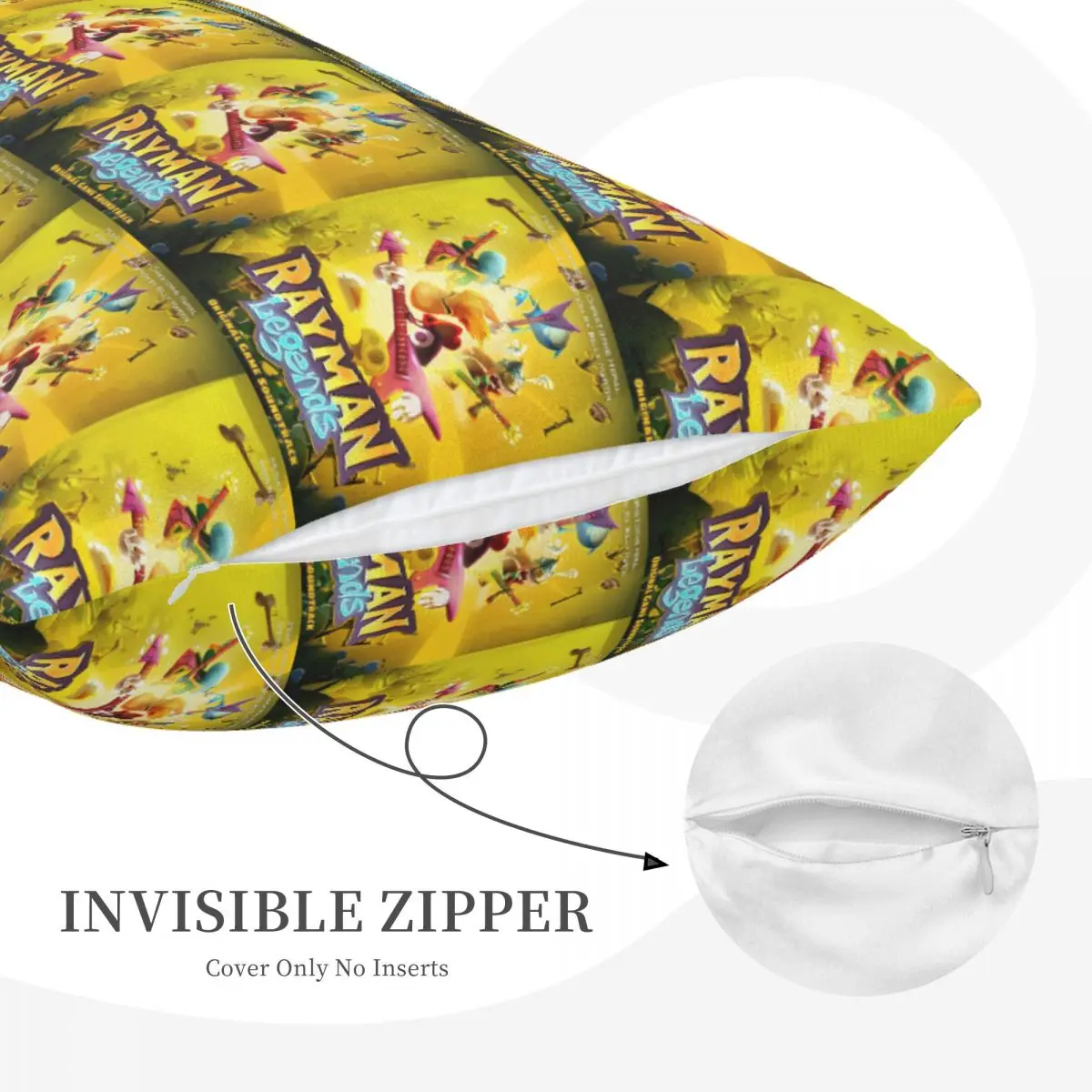 ألعاب الكرتون Rayman Legends مستطيل المخدة غطاء الوسادة ديكور غرفة نوم السرير المنزل الراحة رمي وسادة #3