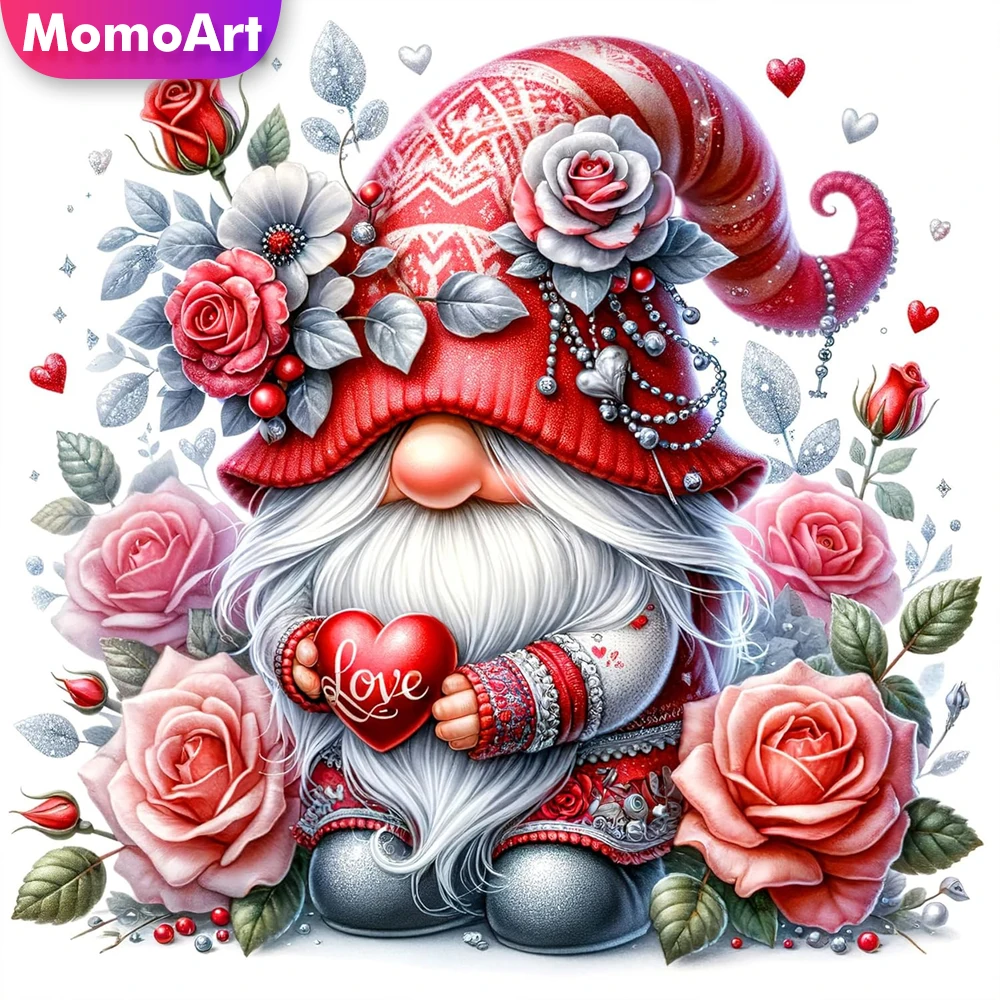 Momoart Diamant Malerei Zwerg Cartoon Charakter Bild Strass Porträt Diamant Mosaik Gnome Blume DIY Wand Dekor