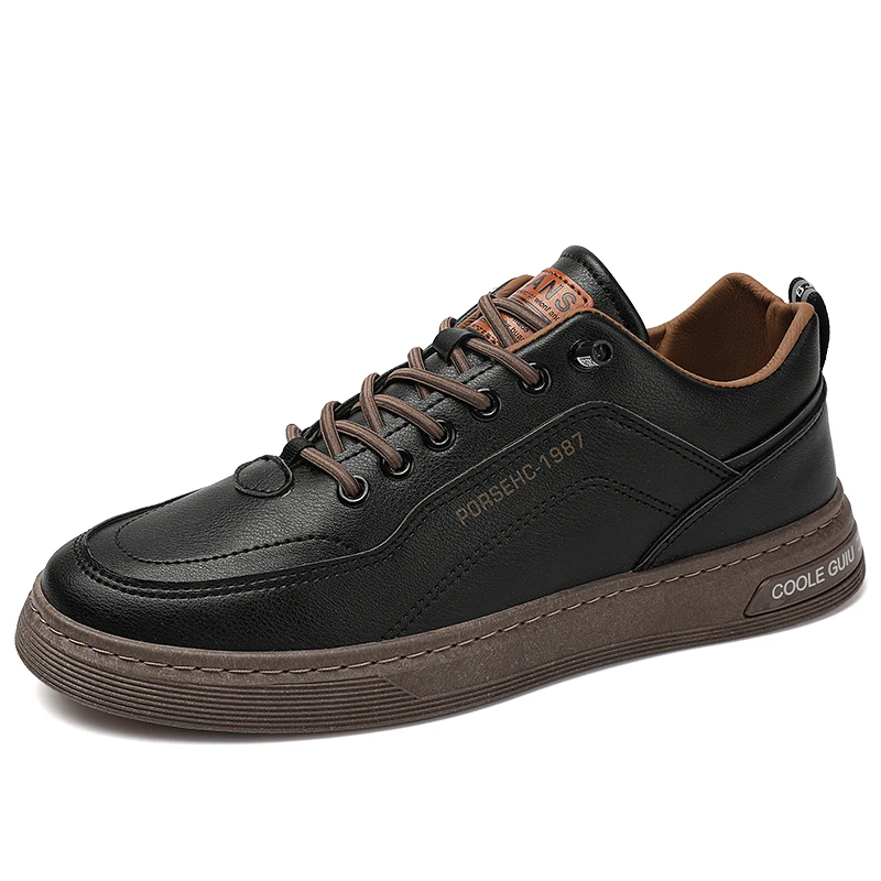 Zapatos planos de piel sintética para Hombre, calzado informal de piel sintética, resistente, color blanco y negro, Size39-44