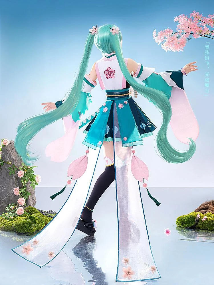 Miku Cosplay Anime Miku Onmyoji przebranie na karnawał Miku przebranie na Halloween Kimono imprezowe stroje zestawy ubrań peruka Miku Cosplay