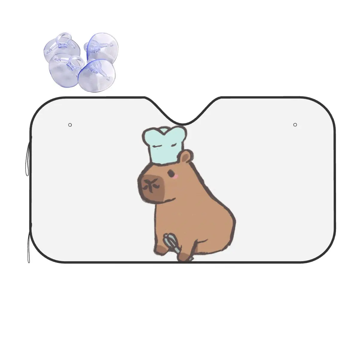 

Chef Capybara Sunshade Windscreen Car Front Windshield Window Sun Visor Accessories Covers